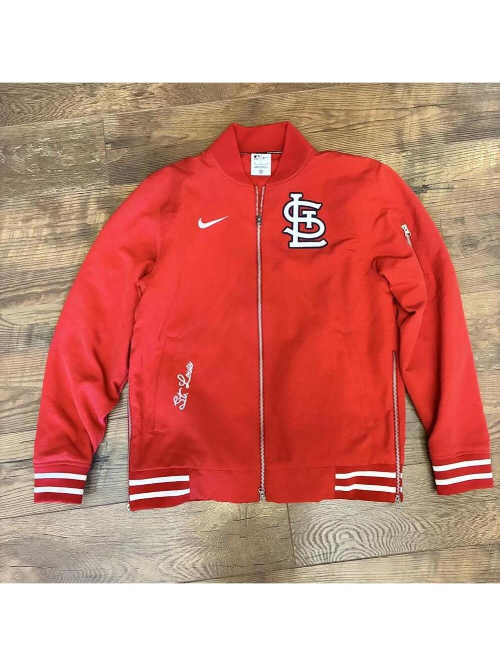 Nike St. Louis Cardinals red fleece lined bomber jacket M